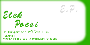 elek pocsi business card